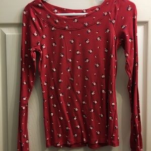 Abercrombie kids long sleeve floral print top with o neck size 14/16 #88